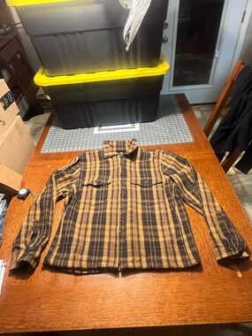 Line of Trade Heavyweight Plaid Zip Jacket in Brown & Black